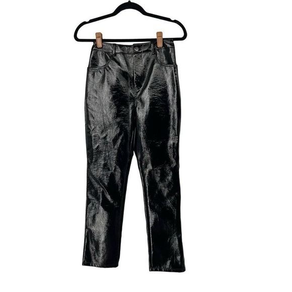 Lelis Black Shiny Faux‎ Leather Sz XS Womens NWT - Picture 1 of 8